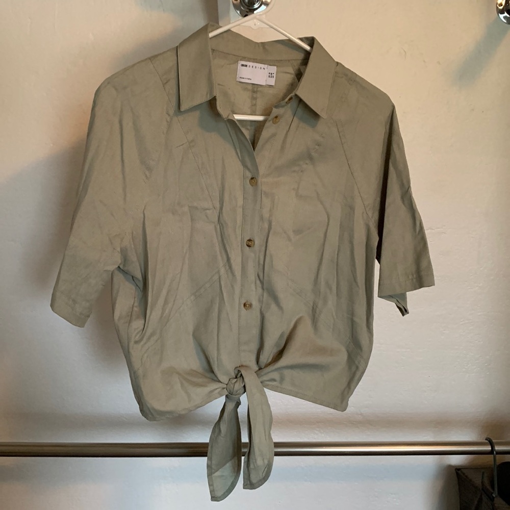 ASOS Short Sleeve Tie-waist Shirt